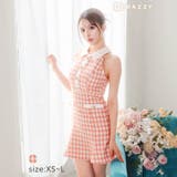 [XS~L/4サイズ展開] ギンガムチェックアメスリ襟付きマーメイドミニドレス | Dazzy | 詳細画像1 