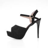 [12cmヒール ]格子柄ビジューチャーム ラメサンダル | Dazzy | 詳細画像4 