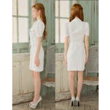 [SML 3サイズ展開] フロントジップワッフルベルトモチーフライン半袖タイトミ… | Dazzy | 詳細画像8 