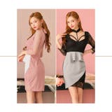 [S~LL 4サイズ展開] デコルテコードシアーレース七分袖ペプラムタイトミニド… | Dazzy | 詳細画像13 