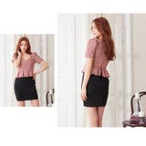 [SML/3サイズ展開] レトロチェックツイードペプラム半袖タイトミニドレス | Dazzy | 詳細画像13 