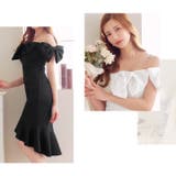 [XS~L 4サイズ展開] ビッグリボンオフショルビジューチェーンマーメイド膝丈… | Dazzy | 詳細画像13 
