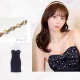 [XS~L 4サイズ展開] フロントリボンパールビジューキャミソールタイトミニド… | Dazzy | 詳細画像14 