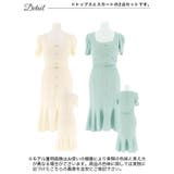 [SML 3サイズ展開] パステルスクエアボタンビジュー半袖マーメイド膝丈セット… | Dazzy | 詳細画像10 