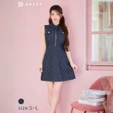 [Aライン] 襟付きフロントジップデニムチェックノースリーブAラインミニドレス[… | Dazzy | 詳細画像6 