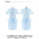 フロントジップペプラムチェックリボンパフスリーブタイトミニドレス | Dazzy | 詳細画像11