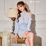 スパンコールチェックビジューオープンショルダータイトミニドレス | Dazzy | 詳細画像7