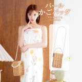 パールストラップ付きスクエアかごバッグ | Dazzy | 詳細画像1