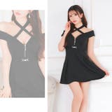 [Aライン] クロスネックフロントジップオフショルAラインミニドレス[SML 3… | Dazzy | 詳細画像14 