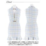 襟付きノースリーブチェック柄ジップマーメイドミニドレス | Dazzy | 詳細画像10