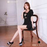 [SML 3サイズ展開] ベルトデザインラメファスナーカットアウト半袖タイトミニ… | Dazzy | 詳細画像2 