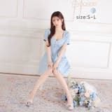 [SML 3サイズ展開] ジャガードローズパールビジュー半袖Aラインミニドレス[… | Dazzy | 詳細画像3 