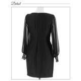 [SML 3サイズ展開] ツイルビジューフロントジップシアー長袖タイトミニドレス… | Dazzy | 詳細画像12 