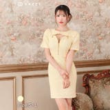 [SML 3サイズ展開] ワッフルホールジップパフスリーブタイトミニドレス[伊藤… | Dazzy | 詳細画像6 