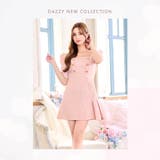  スクエアネックツイードボタンサイドプリーツ五分袖Aラインミニドレス | Dazzy | 詳細画像13 