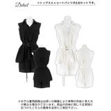 [ML 2サイズ展開] ベルト付きＶネックレイヤードシャツワンピース風セットアッ… | Dazzy | 詳細画像11 