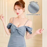 [SML 3サイズ展開] パールビジューリボン2wayオフショルタイトミニドレス | Dazzy | 詳細画像3 