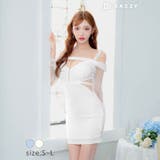 [SML 3サイズ展開] オフショルジップサイドシアーチュール長袖タイトミニドレ… | Dazzy | 詳細画像7 