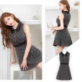 [Aライン] 襟付きジャガードリボンフロントジップAラインミニドレス[SML 3… | Dazzy | 詳細画像16 