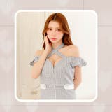 [SML 3サイズ展開] ギンガムチェックジップクロスネックフリルオフショルタイ… | Dazzy | 詳細画像17 