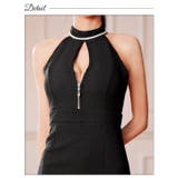 [SML/3サイズ展開] ネックビジューアメスリファスナータイトミニドレス | Dazzy | 詳細画像13 