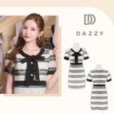 [SML/3サイズ展開] フラワーレースボーダーリボン半袖タイトミニドレス | Dazzy | 詳細画像12 