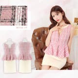 [SML 3サイズ展開] ラメチェックツイードファスナーペプラムタイトミニドレス | Dazzy | 詳細画像14 