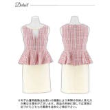 [SML 3サイズ展開] ラメチェックツイードファスナーペプラムタイトミニドレス | Dazzy | 詳細画像9 