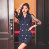 [SML 3サイズ展開] テーラードパールボタンシアー袖ベルト付きタイトミニドレ… | Dazzy | 詳細画像6 