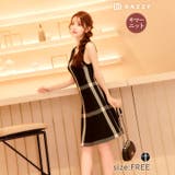  ノースリーブチェック柄Aラインニットワンピース | Dazzy | 詳細画像3 