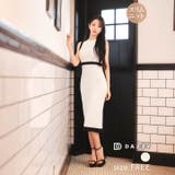 モノトーンパイピング膝丈ニットワンピース | Dazzy | 詳細画像2