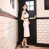 モノトーンパイピング膝丈ニットワンピース | Dazzy | 詳細画像5