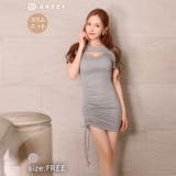 サイドギャザーリボンホール半袖ワンピース[カジュアル dazzy closet] | Dazzy | 詳細画像1 