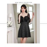 [Aライン] フロントジップツイードフラワーレース五分袖Aラインミニドレス[SM… | Dazzy | 詳細画像15 