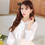 [SML 3サイズ展開] ツイードチェックフリルネックリボン長袖タイトミニドレス | Dazzy | 詳細画像6 