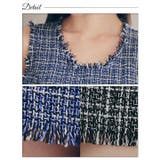 フリンジツイードノースリーブタイトミニドレス[SML/3サイズ展開] | Dazzy | 詳細画像13 