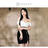 [SML 3サイズ展開] カシュクールオフショルパイピングスリットタイトミニドレ… | Dazzy | 詳細画像16 