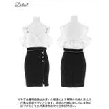 [SML 3サイズ展開] カシュクールオフショルパイピングスリットタイトミニドレ… | Dazzy | 詳細画像13 