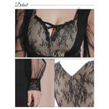 クロスファスナーフラワーレース長袖タイトミニドレス[SML/3サイズ展開] | Dazzy | 詳細画像14 