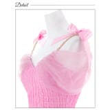 オフショルチェーンリボンチュール袖タイトミニドレス[SML 3サイズ展開][伊藤… | Dazzy | 詳細画像13 