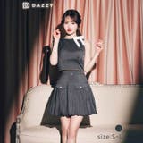 サイドリボンノースリーブポケットプリーツAラインミニセットアップ[SML 3サイ… | Dazzy | 詳細画像2 