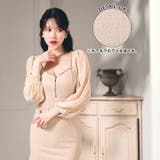 フロントジップチェーンラメシフォンスリーブタイトミニドレス[SML 3サイズ展開… | Dazzy | 詳細画像2 