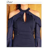 オープンショルダーフレア長袖ベルトモチーフタイトミニドレス[SML 3サイズ展開… | Dazzy | 詳細画像10 