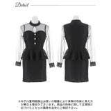 ハイネックシアーパールボタン長袖ペプラムタイトミニドレス[SML 3サイズ展開]… | Dazzy | 詳細画像9 