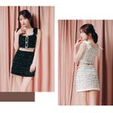 ショルダーリボンパールボタンツイードタイトミニセットアップ[SML 3サイズ展開… | Dazzy | 詳細画像17 