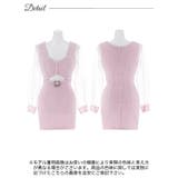 ジオメトリックビジューカットアウトチュール長袖タイトミニ丈キャバドレス[SML … | Dazzy | 詳細画像12 