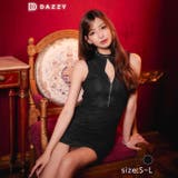 ネックビジューノースリーブジップレースタイトミニドレス[SML/3サイズ展開] | Dazzy | 詳細画像1 