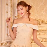 オフショルビジューリボンプリーツAラインミニ丈キャバドレス[SML 3サイズ展開… | Dazzy | 詳細画像10 