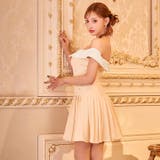 オフショルビジューリボンプリーツAラインミニ丈キャバドレス[SML 3サイズ展開… | Dazzy | 詳細画像9 