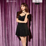 ラインストーン クロスネック 半袖 | Dazzy | 詳細画像1 